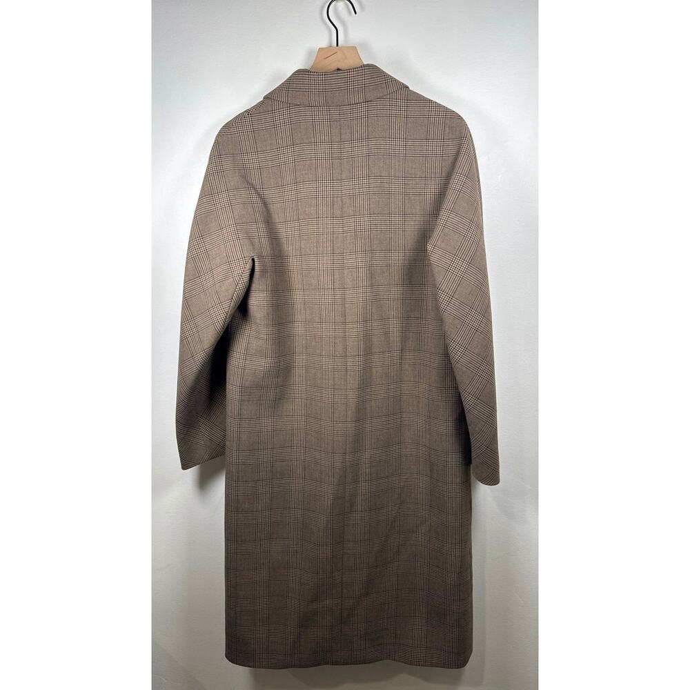 Aritzia The Slouch Brown Plaid Double-Breasted Long Coat- Sm NWT - Picture 5 of 10